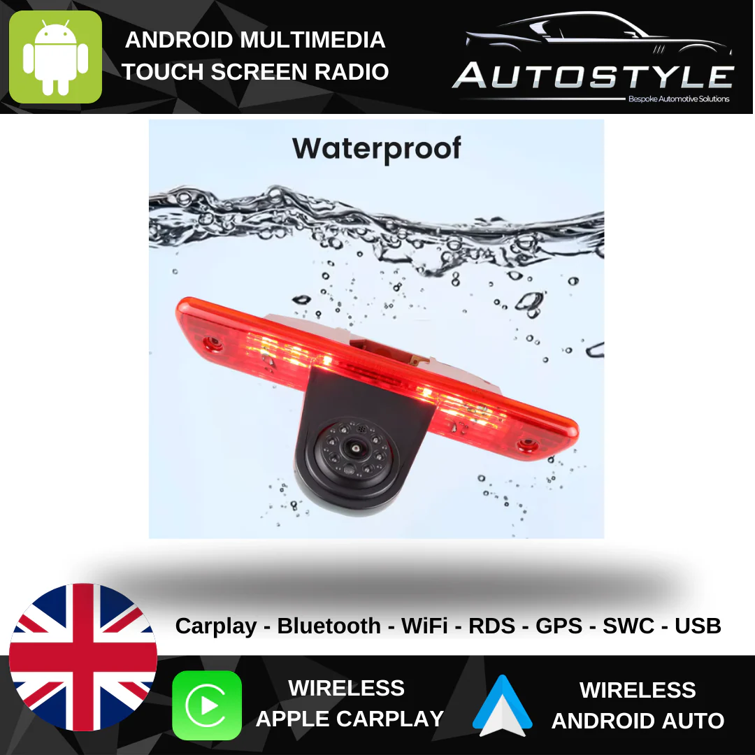 Fiat Scudo Citroen Jumpy Peugeot Expert Toyota Proace SpaceTourer AHD 1080P Brake Light Rear View Camera 2006-2016 - Image 3