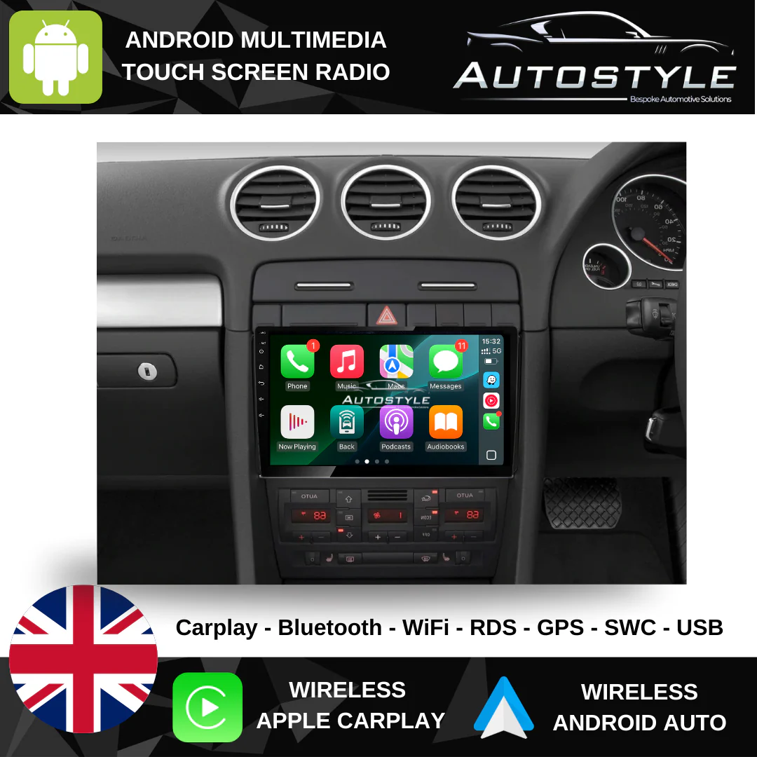 Audi A4 / Seat Exeo  Apple Carplay / Android Auto 9" Stereo Upgrade (2002-12) - Image 3