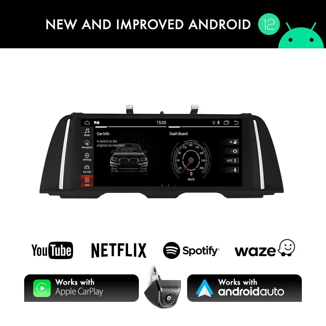 BMW 5 Series F10/F11 (2011-2017) CIC/NBT Apple CarPlay Android Auto 10.25" Touch Screen - Image 4
