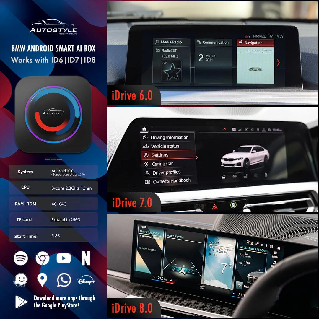 BMW ID6/ID7/ID8 Android Smart AI Box for cars with OEM Apple CarPlay - Image 3