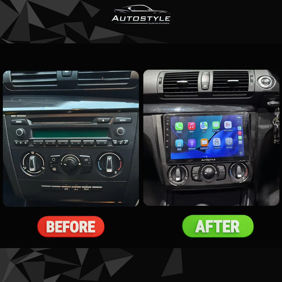 BMW 1 Series E81 E82 E87 E88 Apple Carplay / Android Auto 9" Stereo Upgrade (2004-2011) - Image 5