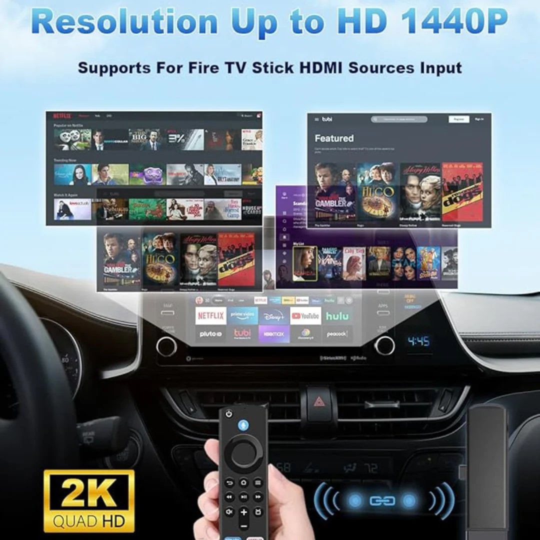 Carlinkit Wireless CarPlay & Android Auto Adapter, FireDrive Link Pro with HDMI for Fire TV Stick, Wireless Dongle & Car TV Converter for OEM Wired CarPlay Vehicles, Plug & Play - Image 4