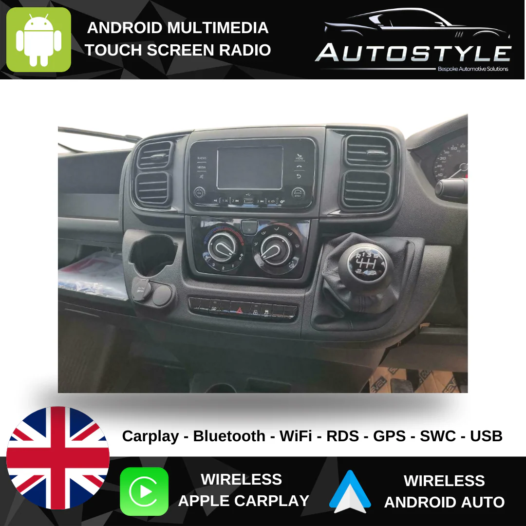 Citroen Relay, Fiat Ducato, Peugeot Boxer Apple Carplay / Android Auto 9" Stereo Upgrade 2021-2024 - Image 3