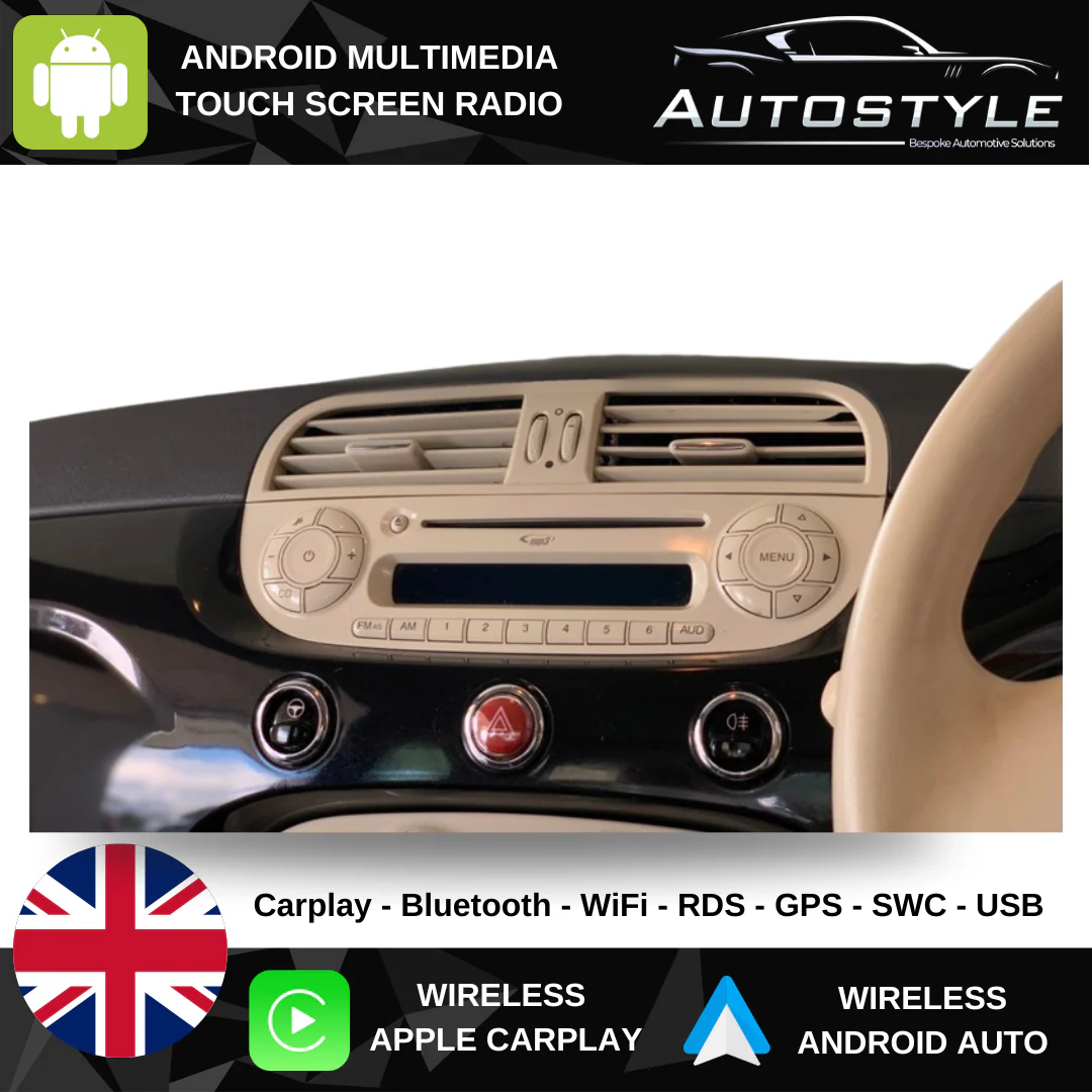 Fiat 500 Apple Carplay / Android Auto 9" Stereo Upgrade 2010-15 - Image 9