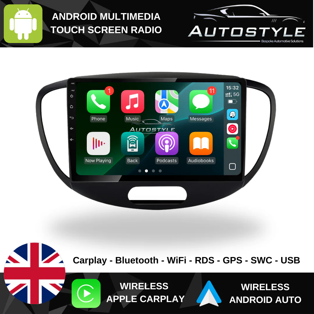 Hyundai i10 Apple Carplay / Android Auto 9" Stereo Upgrade (2007-12) - Image 6