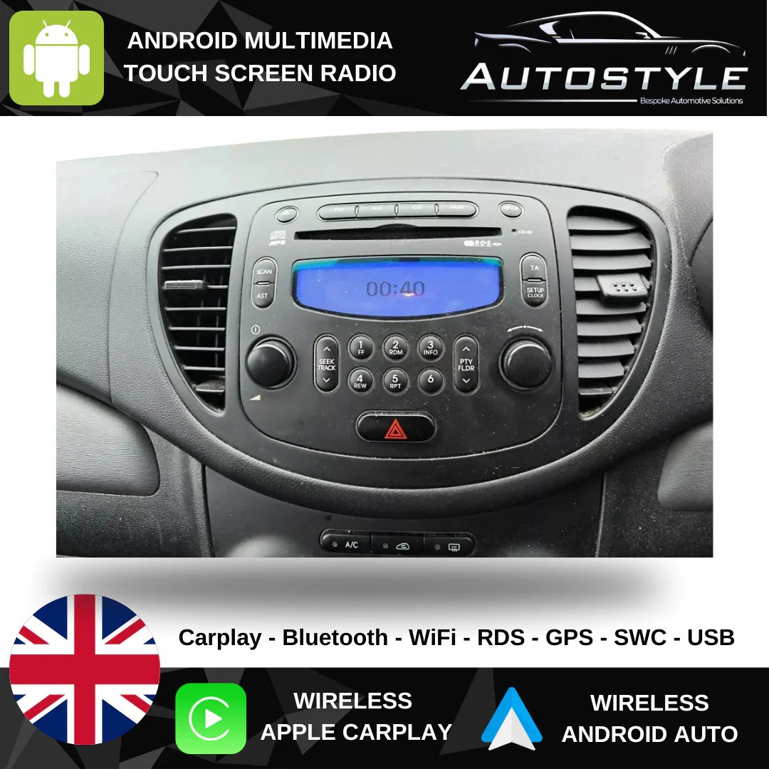 Hyundai i10 Apple Carplay / Android Auto 9" Stereo Upgrade (2007-12) - Image 8
