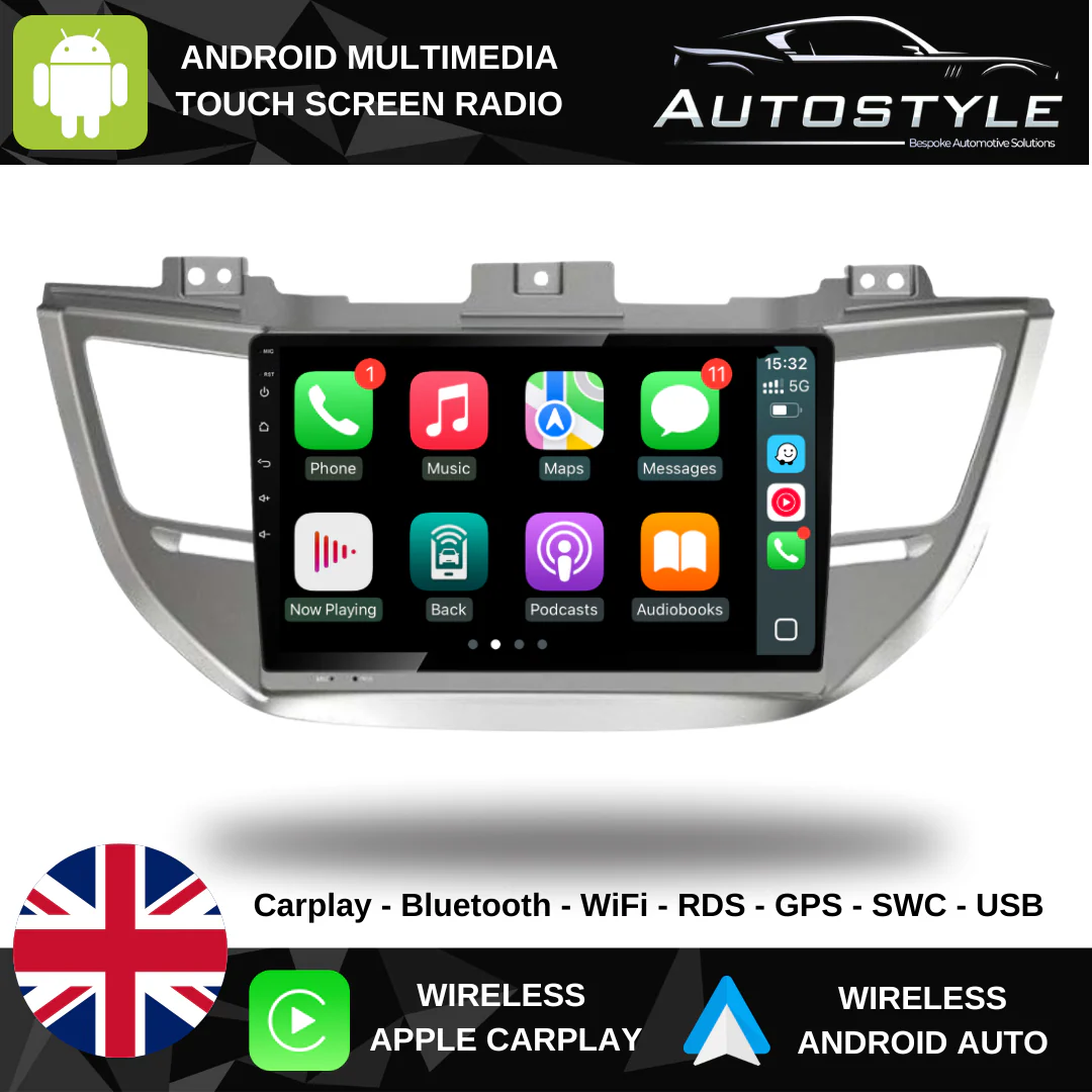 Hyundai Tucson TL Apple Carplay / Android Auto 9" Stereo Upgrade 2015-2018 - Image 2