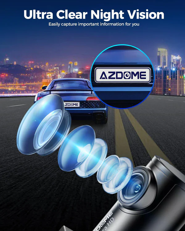 AZDOME M300S 2CH Dash Cam 4K with 5.8G WiFi GPS Voice Control WDR Night Vision 24H Parking Mode - Image 5
