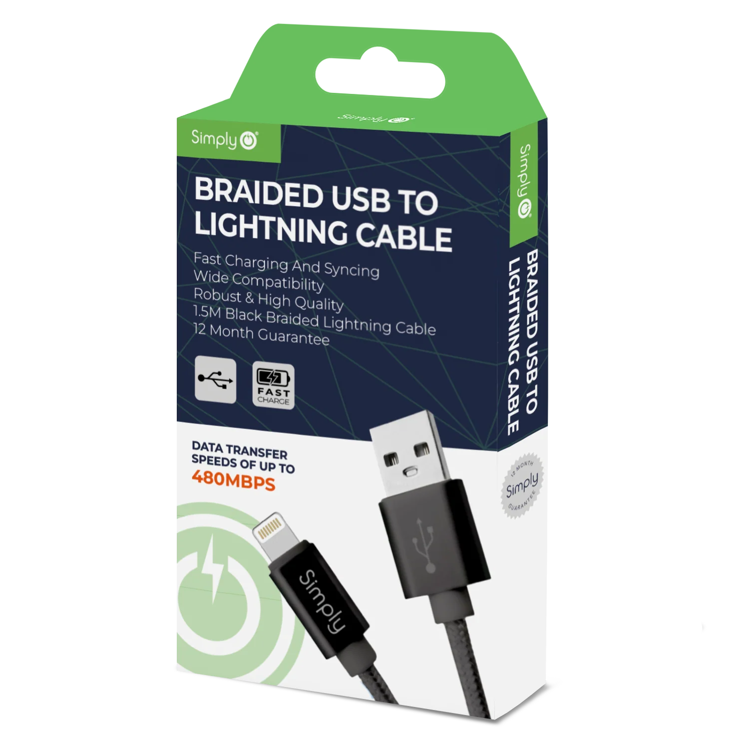 Simply - Braided USB to Lightning Cable