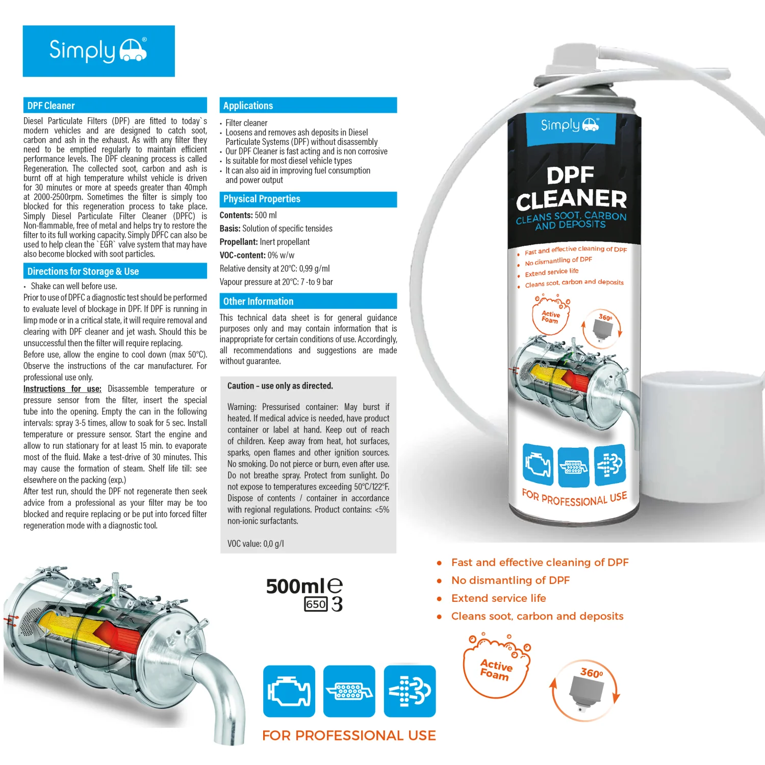 Simply - DPF Cleaner Spray 500ml - Image 3
