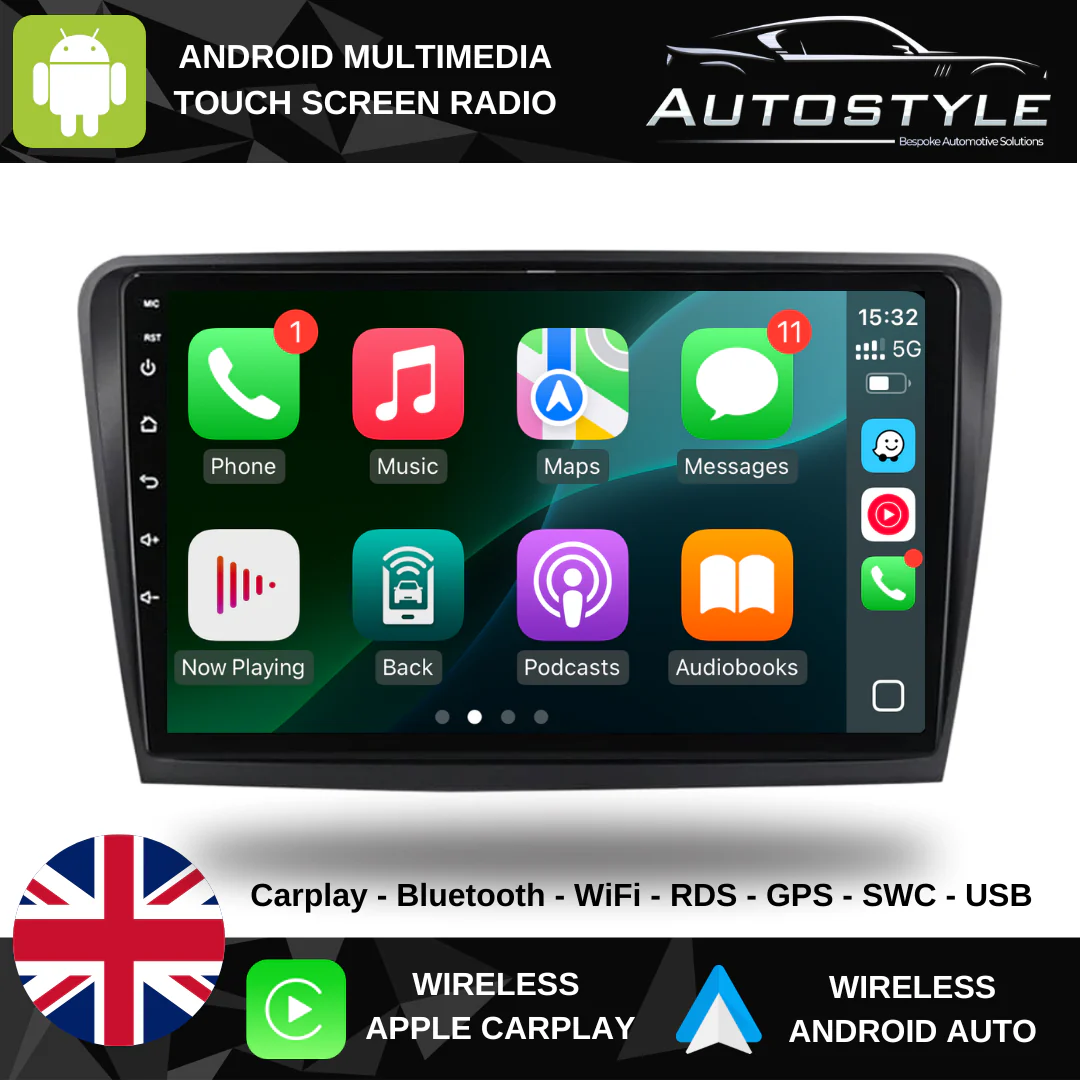 Skoda superb 2 / B6 Apple Carplay / Android Auto 9" Stereo Upgrade 2008-2015 - Image 2