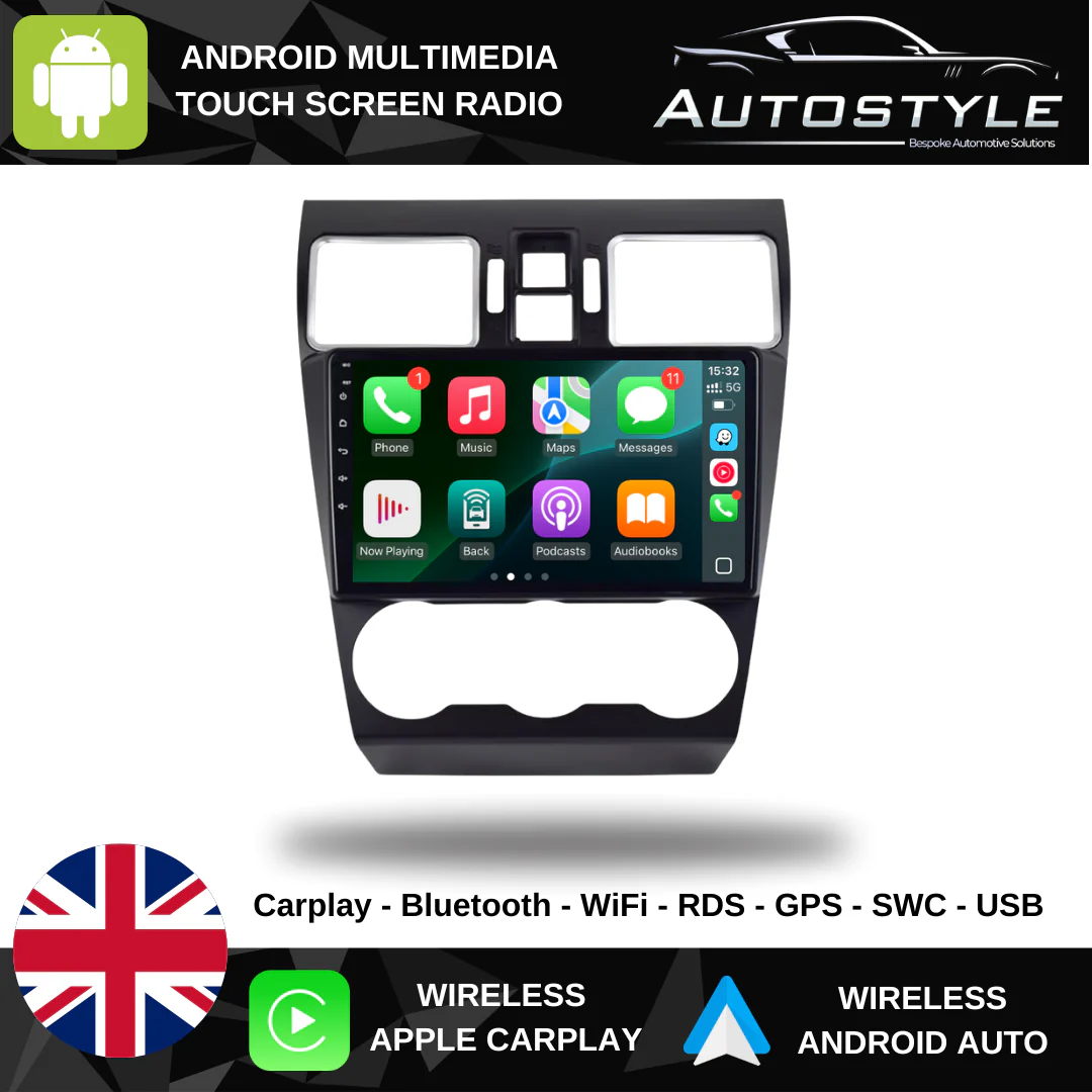 Subaru Forester 4 SJ Impreza XV WRX Apple Carplay / Android Auto 9" Stereo Upgrade RHD 2015-2019 - Image 2