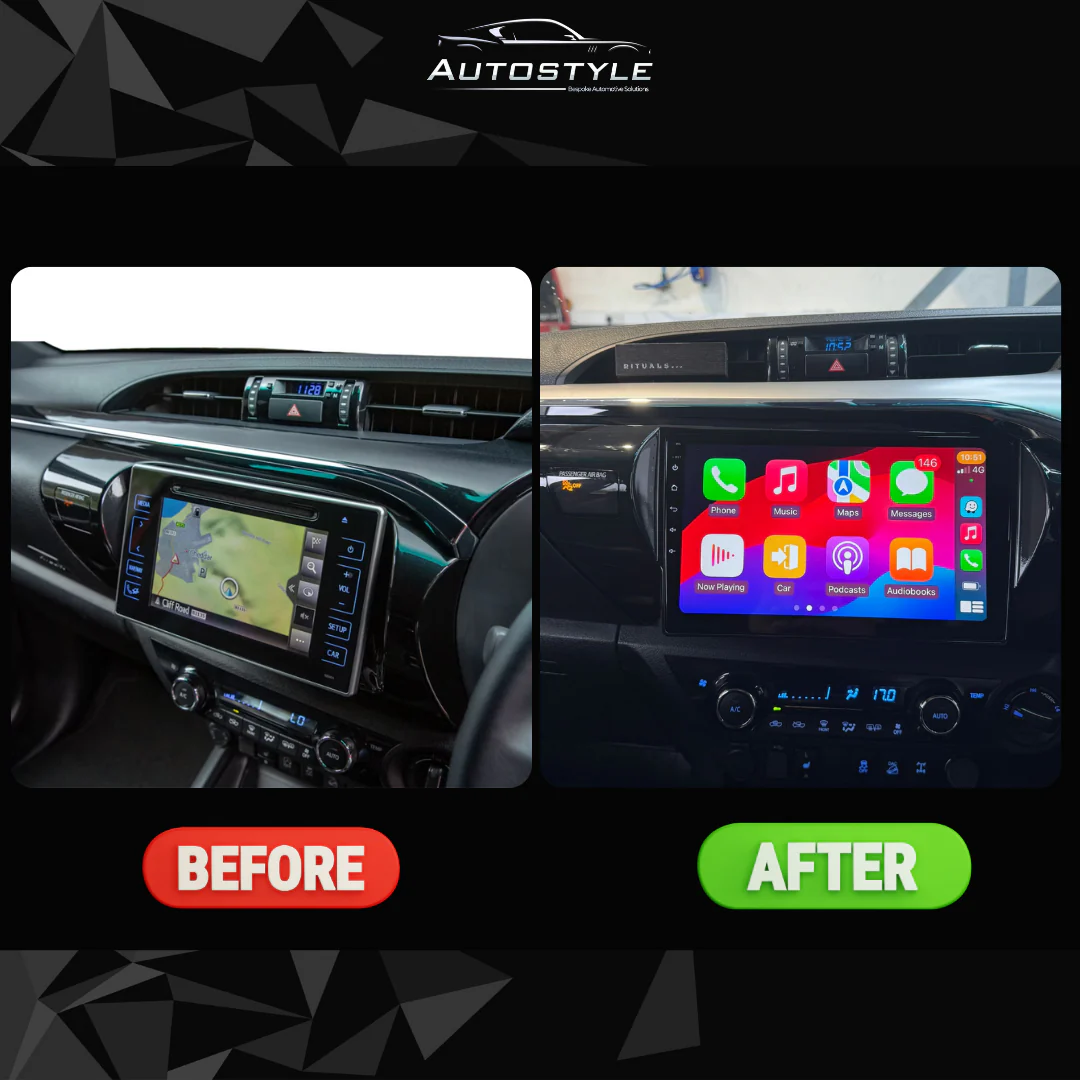 Toyota Hilux Apple Carplay / Android Auto 10" Stereo Upgrade - Image 7