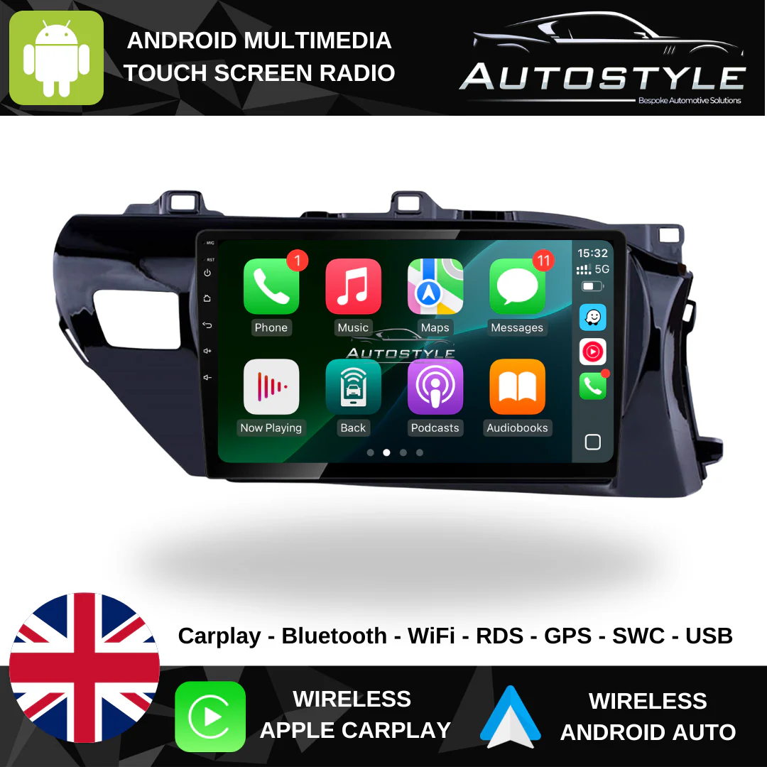 Toyota Hilux Apple Carplay / Android Auto 10" Stereo Upgrade - Image 9