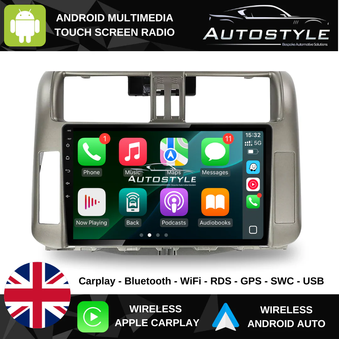 Toyota Land Cruiser Prado 150 Apple Carplay / Android Auto 9" Stereo Upgrade 2009-2013 - Image 2