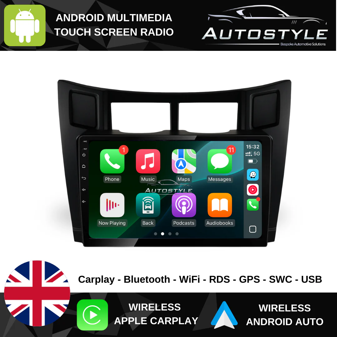 Toyota Yaris Apple Carplay / Android Auto 9" Stereo Upgrade (2005-2012) - Image 2