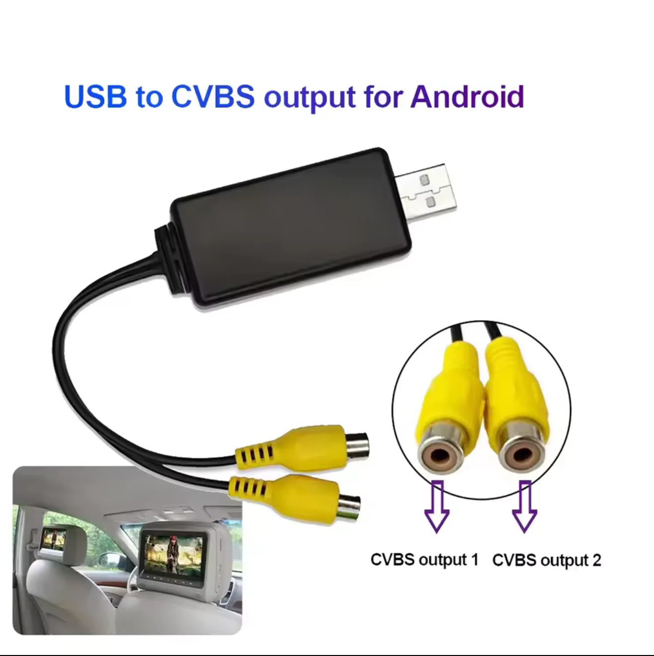 Video Output USB Adapter for Car Android Screen CVBS HDMI - Image 6